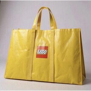 Giant LEGO Bright Yellow Carry Bag 20x30 Heavy Duty Vinyl‎ Shopping Bag